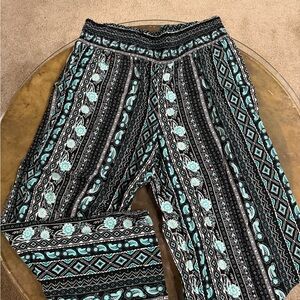 Palazzo pants teal and black